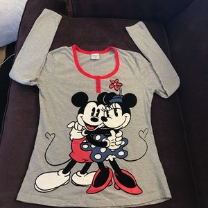 Mickey Mouse hugging Minnie Mouse Long Sleeve